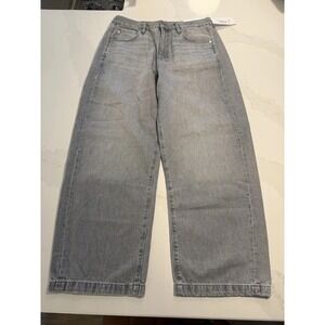 AG Hattie High Rise Barrel Jeans Women 30 Gray NWT Rigid Denim Wide Leg Relaxed